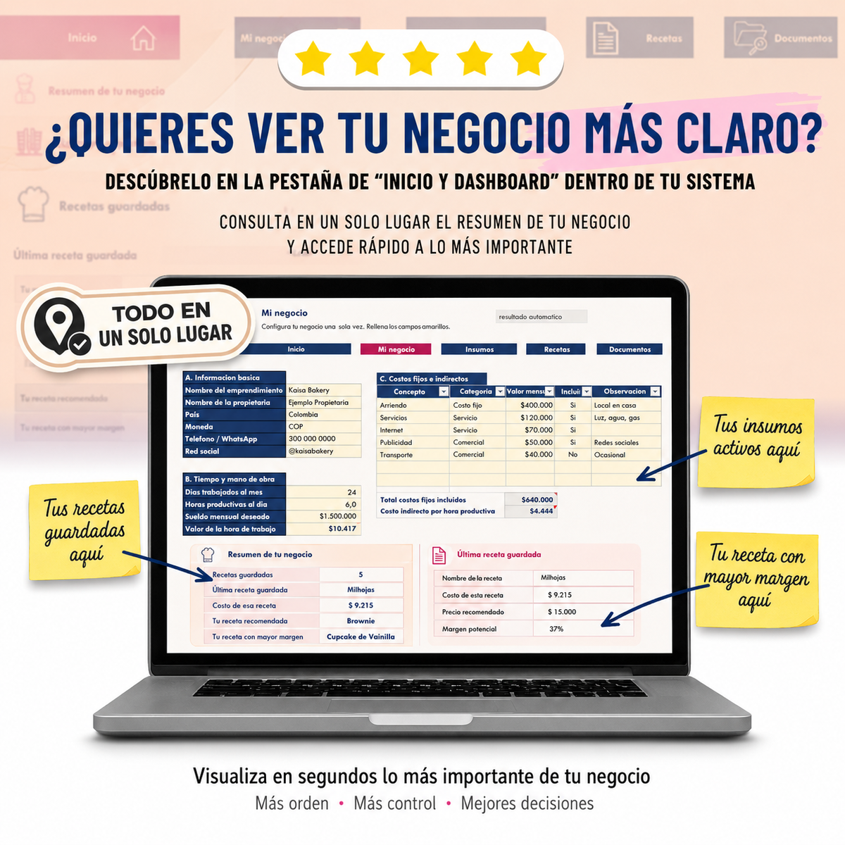 Método de Costeo Inteligente 5D para Pastelerías & Restaurantes