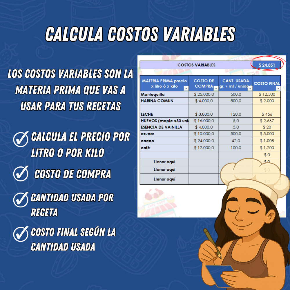 Calculadora de Costos para Pastelería: Plantilla + Tutorial