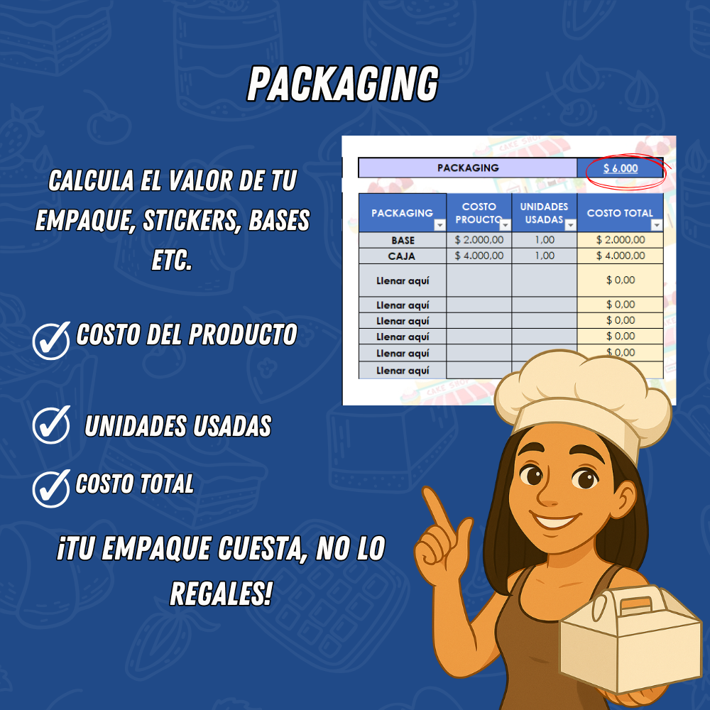 Calculadora de Costos para Pastelería: Plantilla + Tutorial